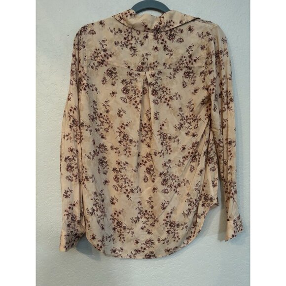 NWT L’Agence Button Down Top Floral Tan Sz XS - Picture 3 of 6